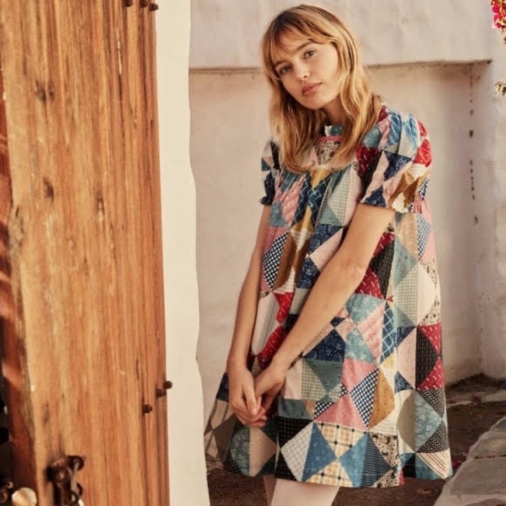 Doen Amarillo Dress in Patchwork Print size XS